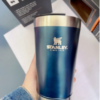 Copo Térmico Metalico Com Abridor E Tampa 473ml Azul Metálico - Imagem 2